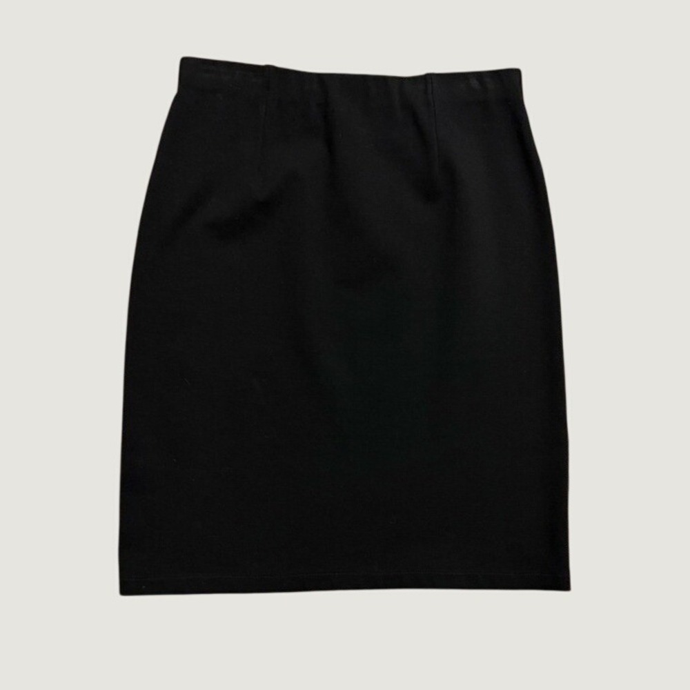 Eileen Fisher Black Stretch Jersey Pencil Skirt XS Made in USA Knee Length